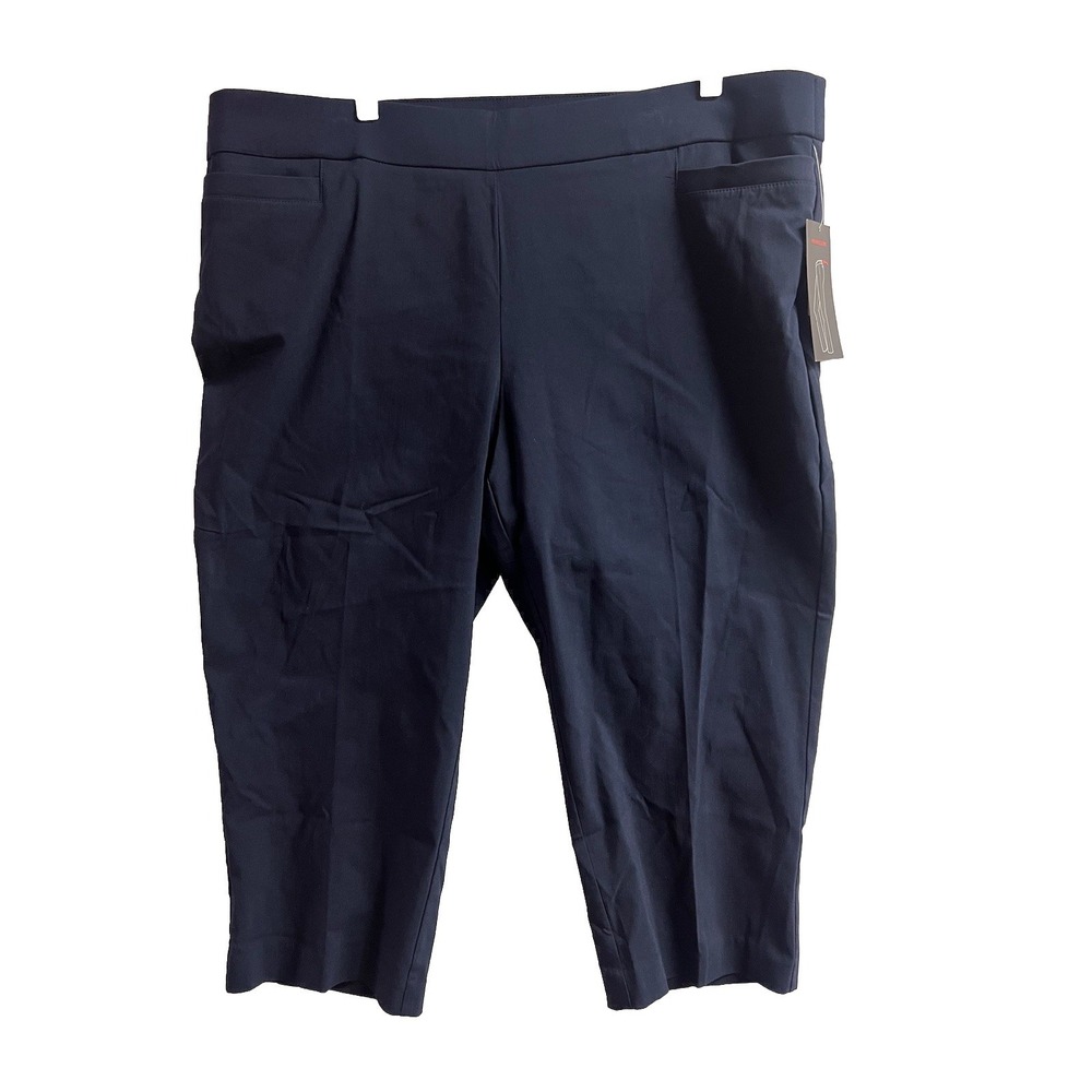 NWT Briggs Solid Millennium‎ Cut-Out X Hem Capri Size 20W blue